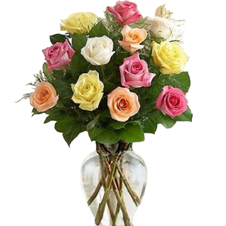 15 multi-colored roses | Flower Delivery Zvenigorod