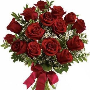 15 red roses with greenery | Flower Delivery Zvenigorod